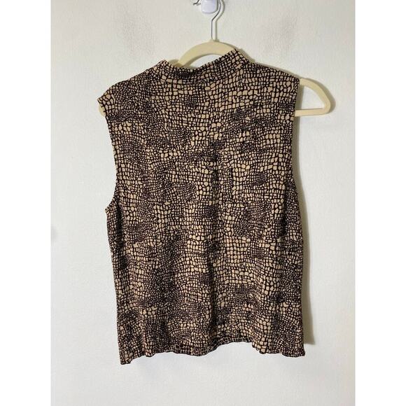 Gray Gray Sleavless Top. Brown/Camel Color. Sz L - Picture 2 of 3